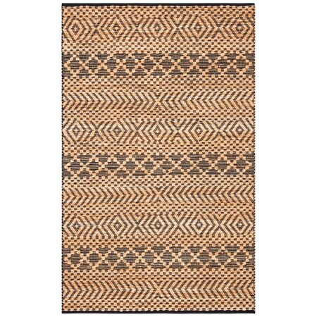 Safavieh 3 x 5 ft. Kilim Contemporary Rectangle Hand Woven Area Rug Natural & Black KLM455A-3